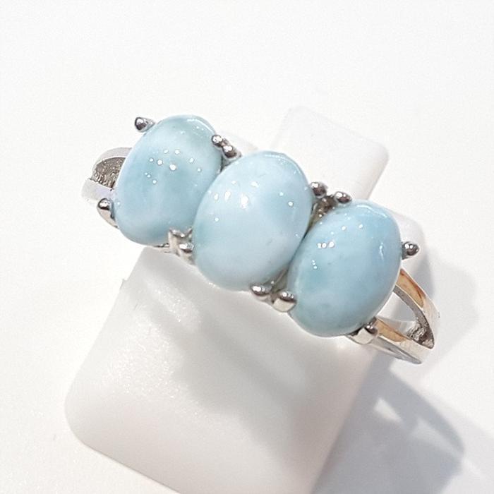 Blue K Grade AA Antique Blue Larima Raw Gemstone Ring 230902-05 (43698738A)