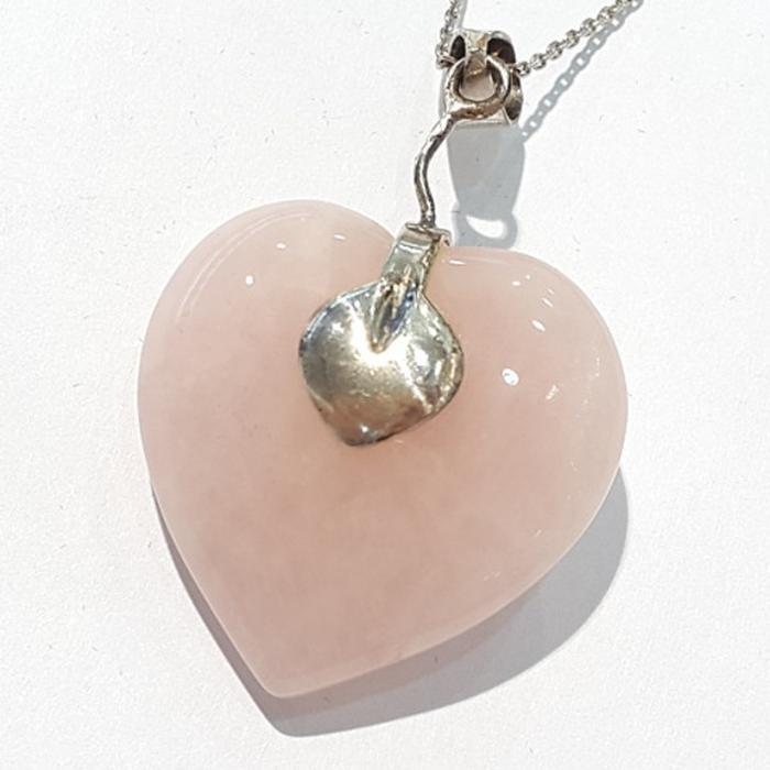 Bluekey A-grade Heart Pink Ruby Raw Necklace 210430-10n (43890494A)