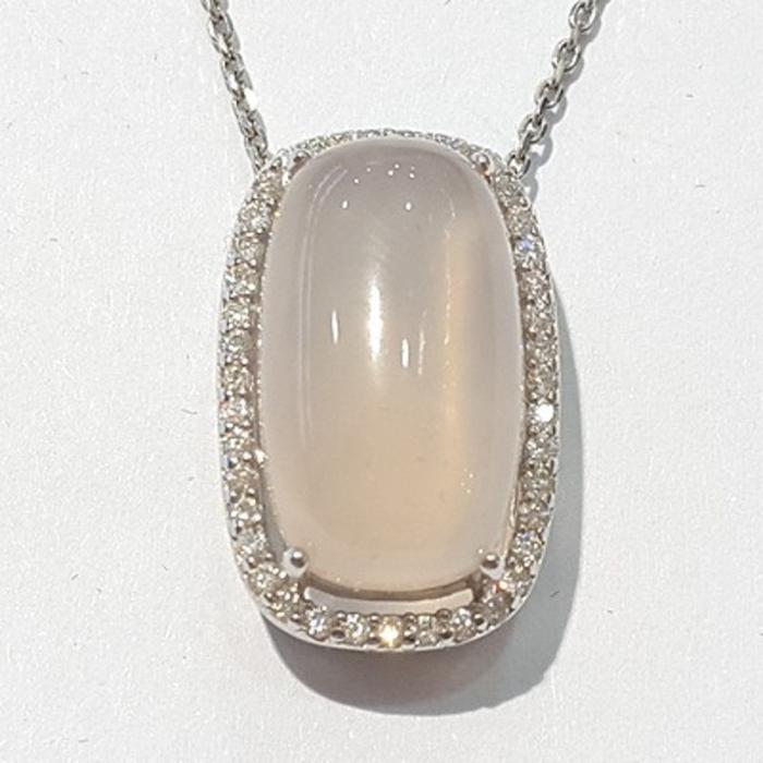 Bluekey AA-grade pink rose quartz raw necklace 210430-15n (43890530A)
