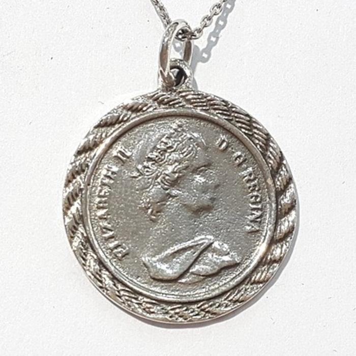 Bluekey silver925 silver pendant necklace 210429-09 coin (43947935A)