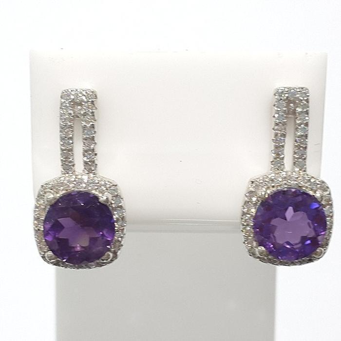 Bluekey AA Grade Square Diamond Earrings 210812-01n (44012769A)