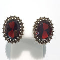 Bluekey A-rank Silver 925 Garnet Synthetic Earrings 210811-06n (44012770A)
