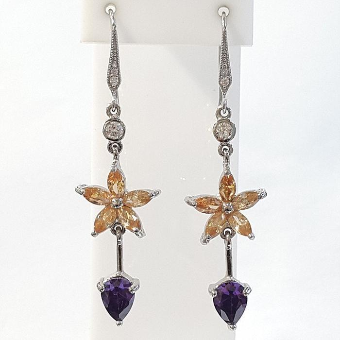 Bluekey Silver Hyaluronic Acid Gemstone Earring 220507-19n (44098600A)