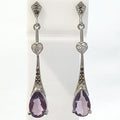 Bluekey A-grade silver 925 hand-stitched synthetic stone earrings 220507-18n (44098602A)