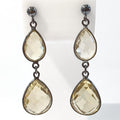 Bluekey A-grade Long Antique Lemon Sapphire Earring 211024-17n (44255142A)