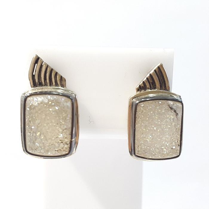 Bluekey A-rank Druzia crystal raw earring 211024-07n (44255143A)