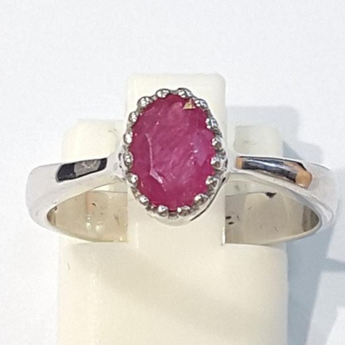 Blue K A Grade Simple Red Ruby Raw Stone Ring 211114-14n (44280145A)