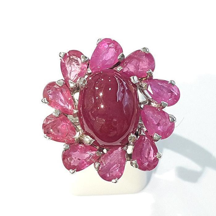 Blue Kay AA Grade Flower Red Ruby Raw Stone Ring 210907-15n 44280147A