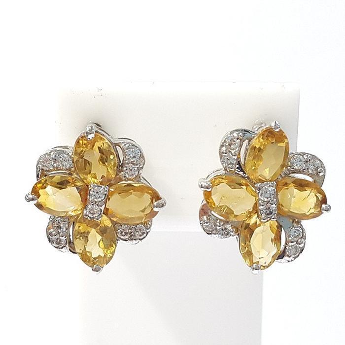 Bluekey AA-grade Huangshizhiting Citrine raw stone earrings 211110-12n (46611706)