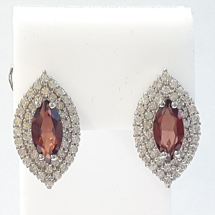 Bluekey AA-grade Red Garnet Rough Earrings 211137-05n (46762545)