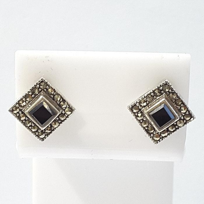 Bluekey A Simple Black Onyx Gem Earrings 211135-03n (46762547)