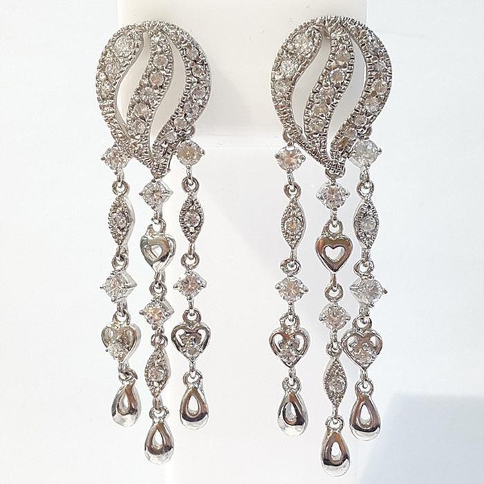 Bluekey Silver925 Cubic Synthetic Diamond Earrings 211213-02n (48196906)
