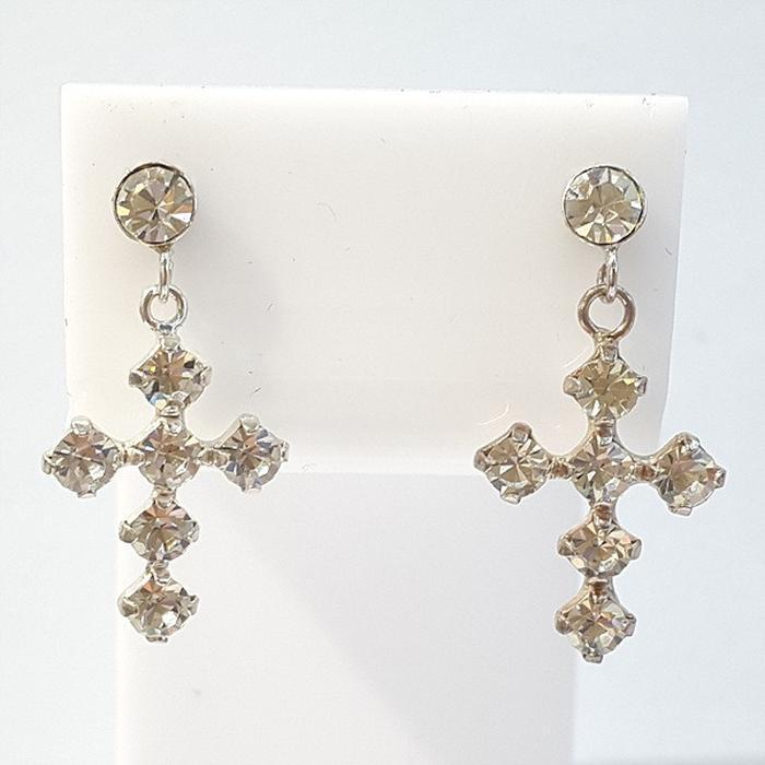 Blue K] Silver 925 Crystal Earrings 211212-10 Crossn (48196909)