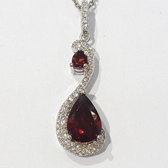 BlueKe AA-grade Red Garnet rough necklace 210512-18n (48231339)