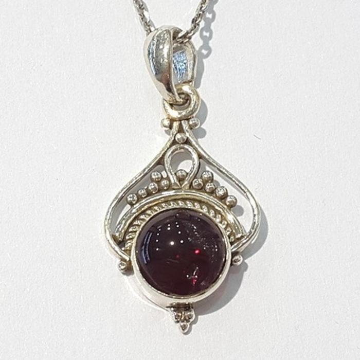 Bluekey Silver925 Antique Garnet Raw Necklace 210512-10n (48231342)