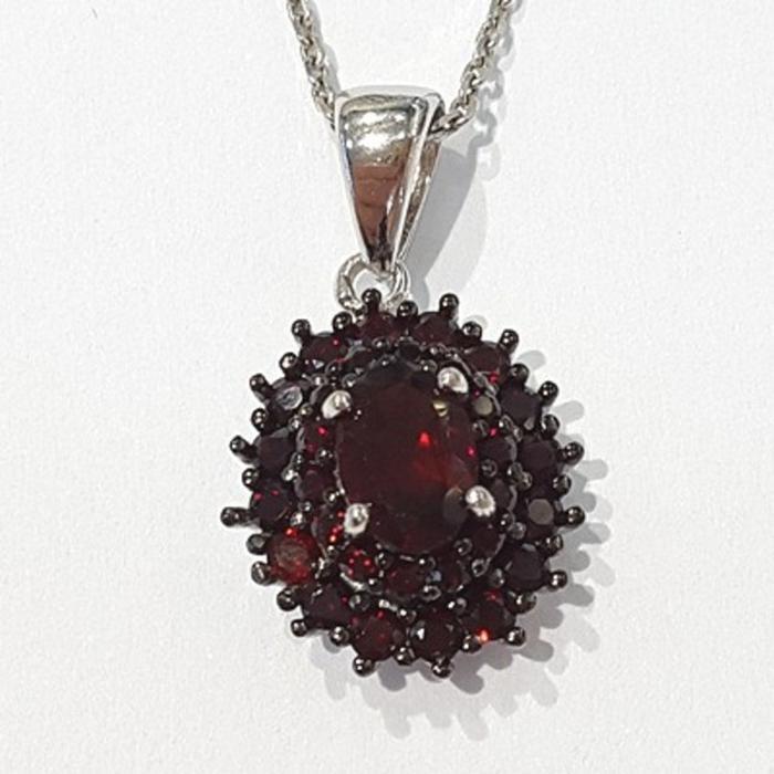 Bluekey A-rank red garnet rough necklace 210512-16n (48231343)