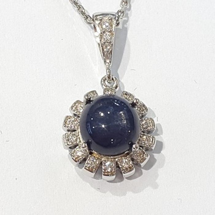Bluekey AA-class Starsapphire Raw Necklace 210513-09n (48356187)