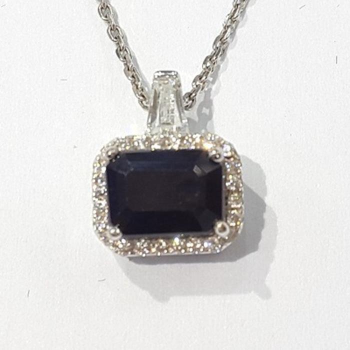 Bluekey AA-grade Blue Sapphire Gem Necklace 210513-08n (48356188)