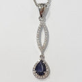 Bluekey A-Ring Blue Sapphire Raw Gem Necklace 210513-02n (48356189)