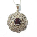 Bluekey Silver925 Antique Garnet Raw Gem Necklace 210701-08n (49195300)