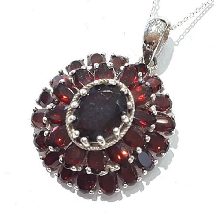 Bluekey A-grade Antique Red Garnet Rough Necklace 210701-07n (49195301)