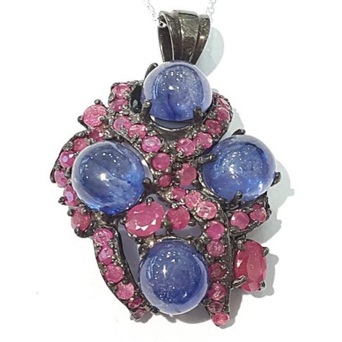 Bluekey AA Grade Workpiece Sapphire Raw Necklace 210701-04n (49195303)