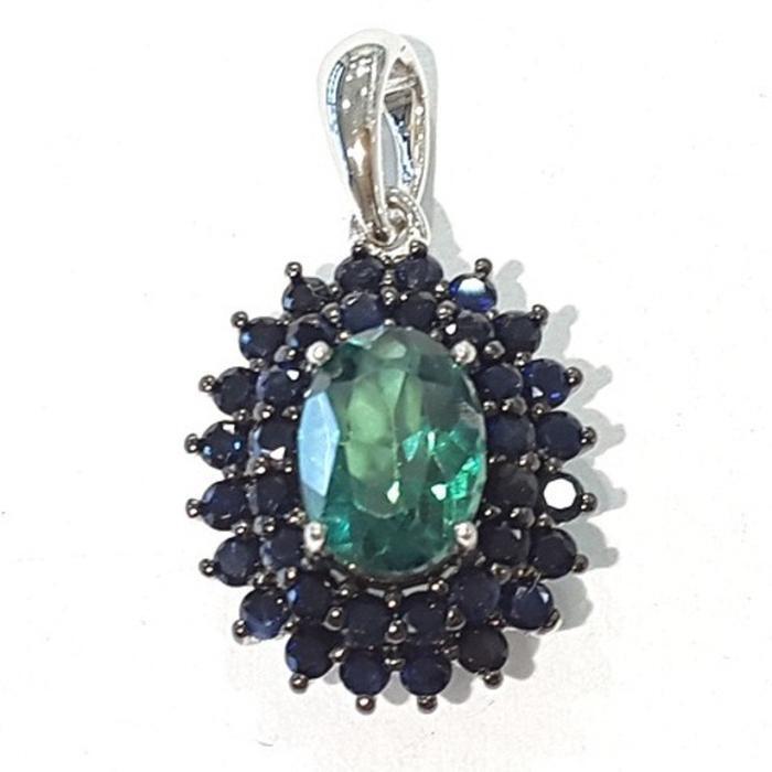 [Blue K] AA grade green topaz raw stone necklace210902-04n (50081077)