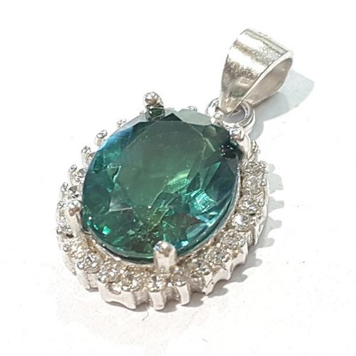 [BLUEKAY] AA Grade Green Topaz Raw Stone Necklace 210902-10n (50147484)