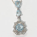 [Blue Key] AA Grade blue topaz rough stone necklace210805-15n (50147486)