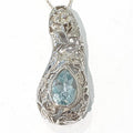 [Bluek] A-Grade Antique Blue Topaz Raw Stone Necklace 210806-13n (50172463)