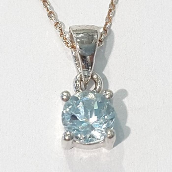 Bluekay A-grade simple blue topaz raw stone necklace210806-01n (50172468)