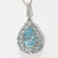 [Bluek] AA Grade Blue Topaz Raw Stone Necklace 210805-19n (50172469)