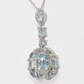 [Blue Kay] AA grade blue topaz rough stone necklace210805-18n (50172471)