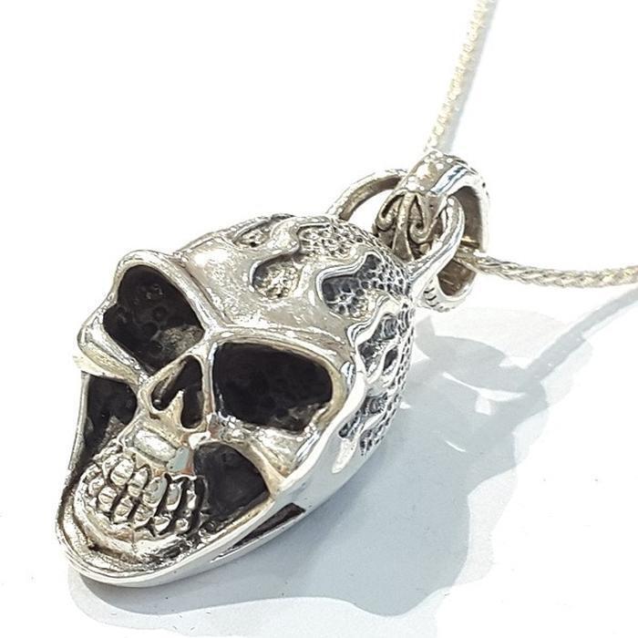 Bluekey silver925 sterling silver pendant 210909-16 skull (7484972A)
