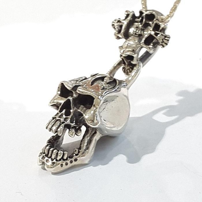 Bluekey silver925 sterling silver pendant 210909-14 skull (7484973A)