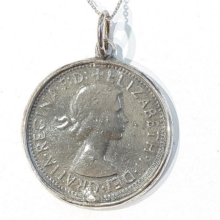 Bluekey silver pendant 220108-10 coin face (8014496A)