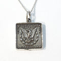 Bluekey silver pendant 220108-06 rectangular coin (8014502A)