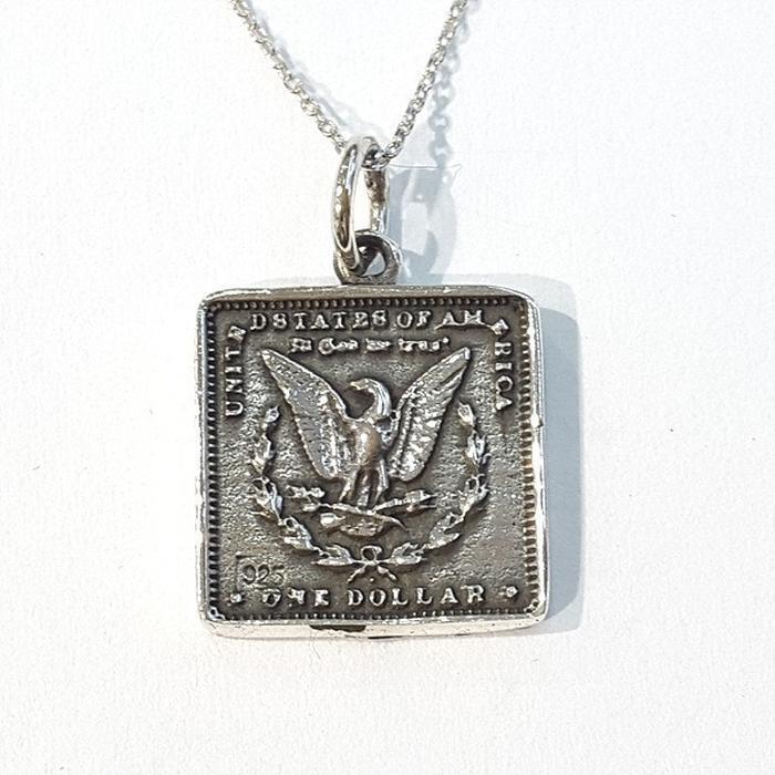 Bluekey silver pendant 220108-06 rectangular coin (8014502A)