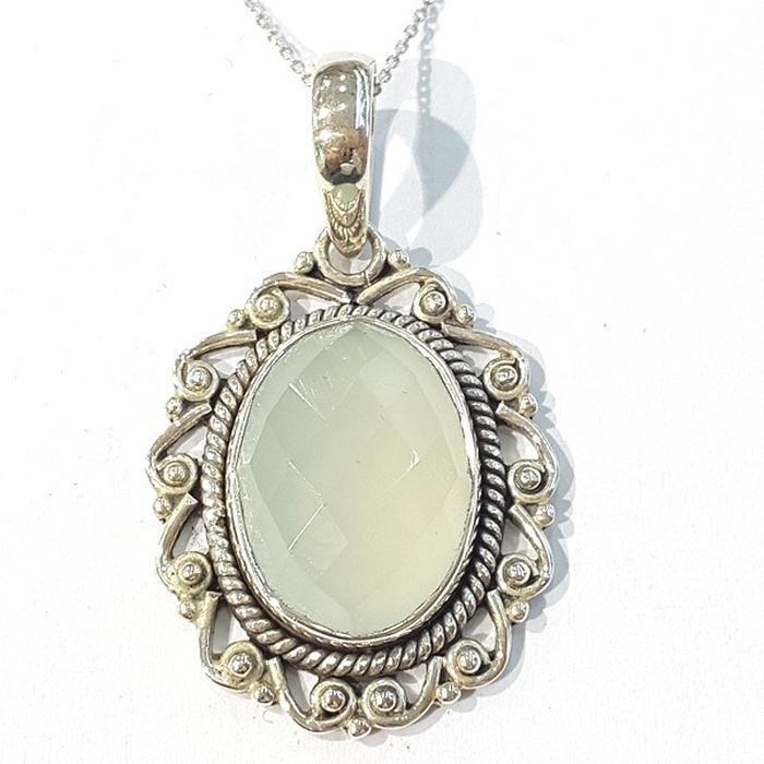 Bluekey Green Jadeite Gemstone Pendant 220107-17 Birthstone (8014512A)