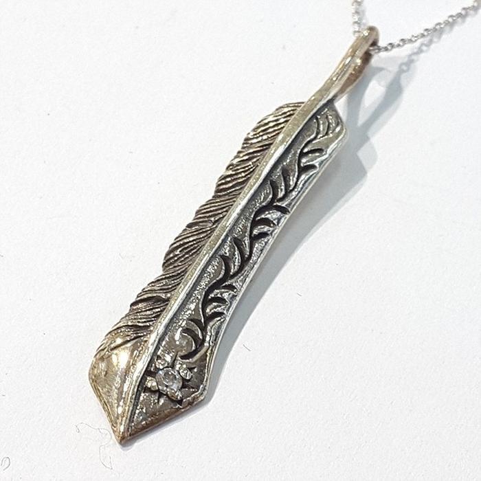 Bluekey silver pendant 220107-08 feather (8014523A)