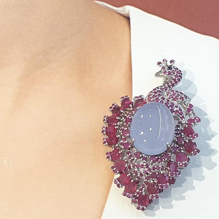 Bluekey Ruby Brooch 221201-21 Carnelian Gemstone (9305512A)