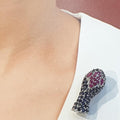 Bluekey Ruby Gem Brooch 221201-15 Birthstone Snake (9305516A)