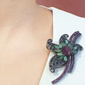Bluekey Ruby Raw Brooch 221202-15 Birthstone Pendant (9312096A)