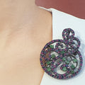 Bluekey Ruby Raw Brooch 221202-16 Birthstone Pendant (9312097A)