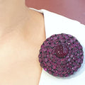 Bluekey Ruby Raw Brooch 221202-11 Birthstone Pendant (9312098A)