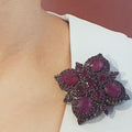 Bluekey Ruby Raw Brooch 221202-08 Birthstone Pendant (9312105A)