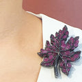 Bluekey Ruby Gem Brooch 221202-03 July Birthstone Maple (9312107A)