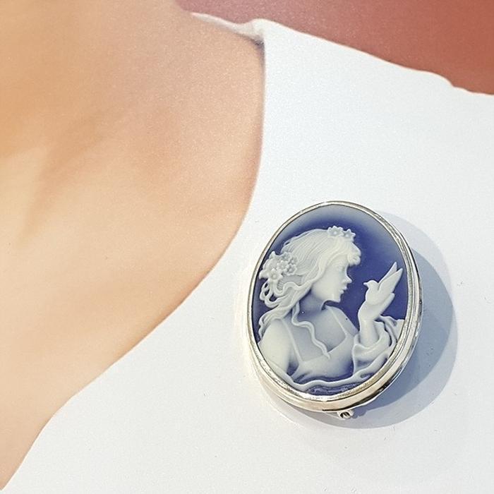Bluekey Silver925 Cameo Brooch 230305-13 Woman (9747332A)
