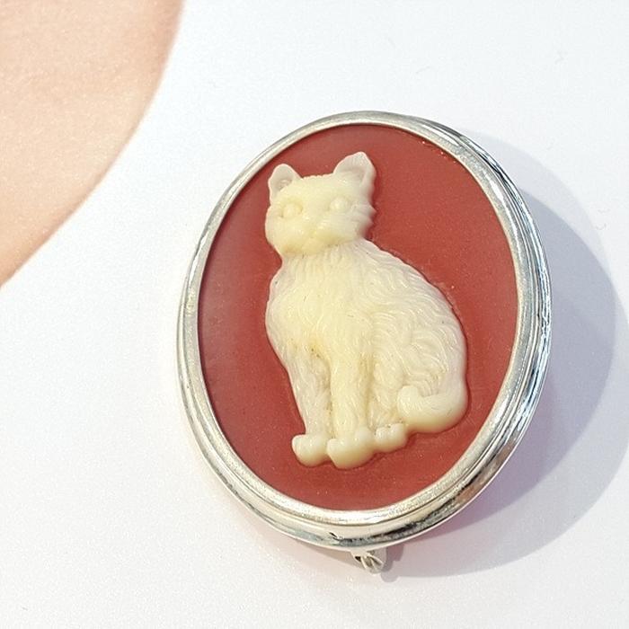 Bluekey Silver925 Cameo Brooch 230305-02 Cat (9747358A)