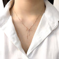 OpalHouse 925 Silver Box Chain Ribbon Necklace OPQUN5623 (28546221A)